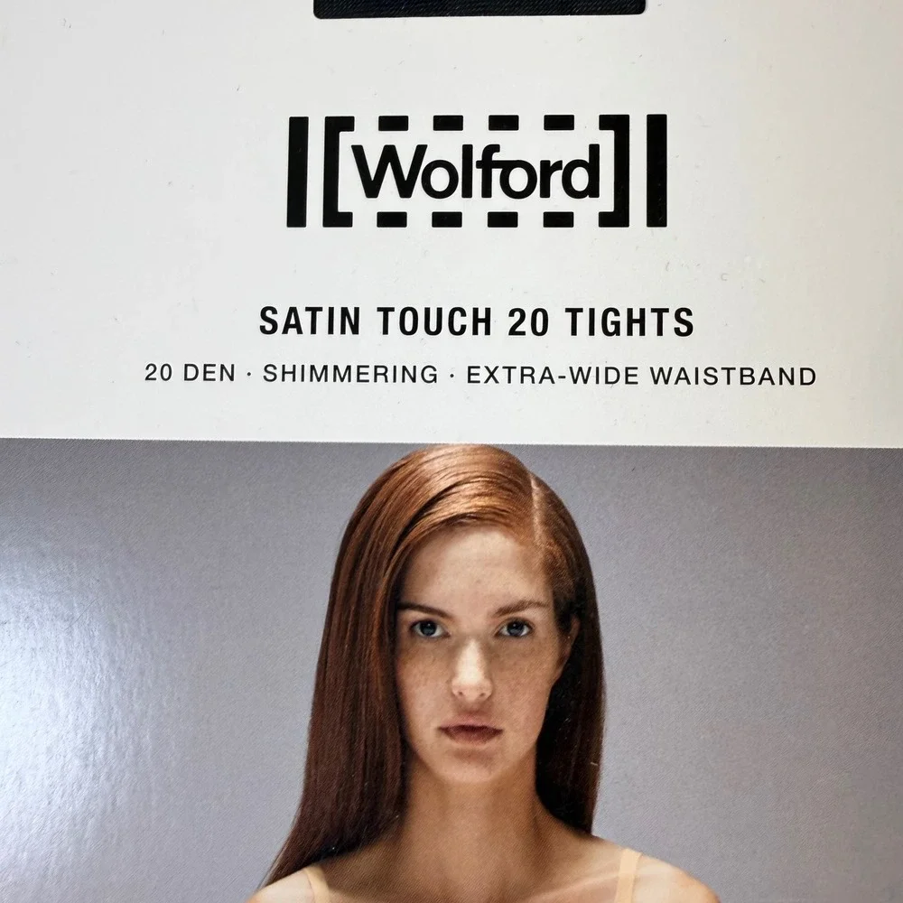 Wolford Satin Touch 20 Tights M Admiral Blue Shimmering 20 Denier NWT